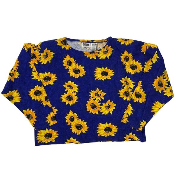 Gitano Medium Sunflower Vintage 3 Piece Set Short Shirt Long & Short Sleeve - Picture 8 of 11